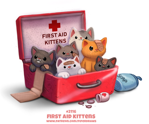 Daily Paint 2116. First Aid Kittens