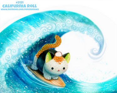 Daily Paint 2121. Califurnia Roll