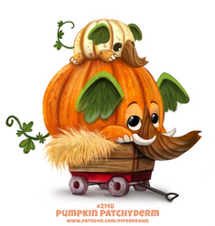 Daily Paint 2148. Pumpkin Patchyderm