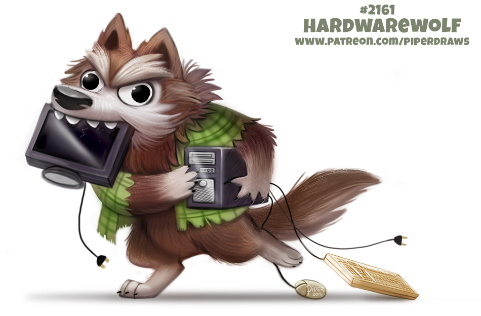 Computer Wolf Deviantart Daily Paint 2161. Hardwarewolf by Cryptid-Creations on DeviantArt