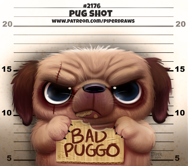 Explode Pug Daily Paint 2176. Pug Shot by Cryptid-Creations on DeviantArt
