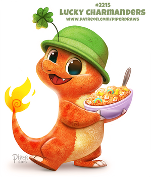 Daily Paint 2215. Lucky Charmanders