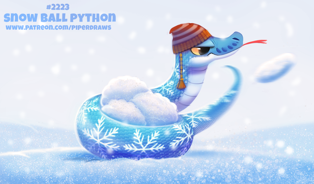 Daily Paint 2223. Snow Ball Python by Cryptid-Creations on DeviantArt