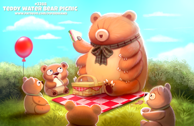 Daily Paint 2288. Teddy Water Bear Picnic