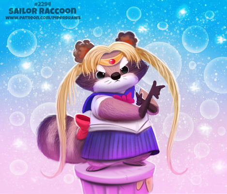 Daily Paint 2294. Sailor Raccoon