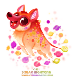 Daily Paint 2351. Sugar Highyena by Cryptid-Creations