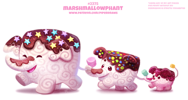 Daily Paint 2375. Marshmallowphant