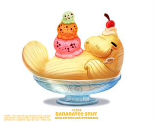 Daily Paint 2384. Bananatee Split