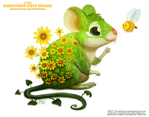 Daily Paint 2385. Sunflower Field Mouse