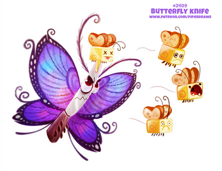 Daily Paint 2409. Butterfly Knife