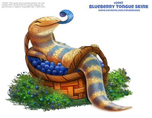 Daily Paint 2447. Blueberry Tongue Skink