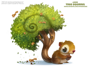 Daily Paint 2449. Tree Squirrel