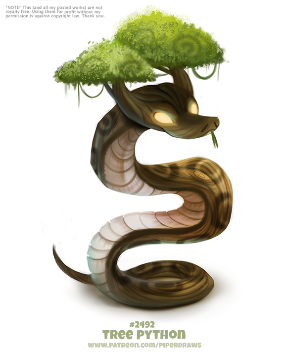 Daily Paint 2492. Tree Python by Cryptid-Creations on DeviantArt