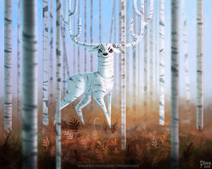 #2541. Birch Deer - Illustration