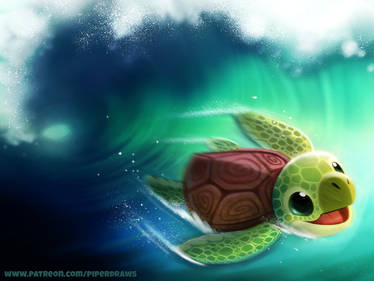 #2730. Turtle Surfer - Illustration