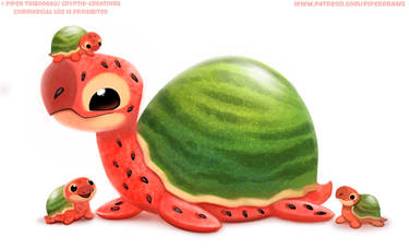#2808. Watermelon Turtle - Illustration