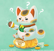 #2984. Chocolate Coin Cat - Illustration