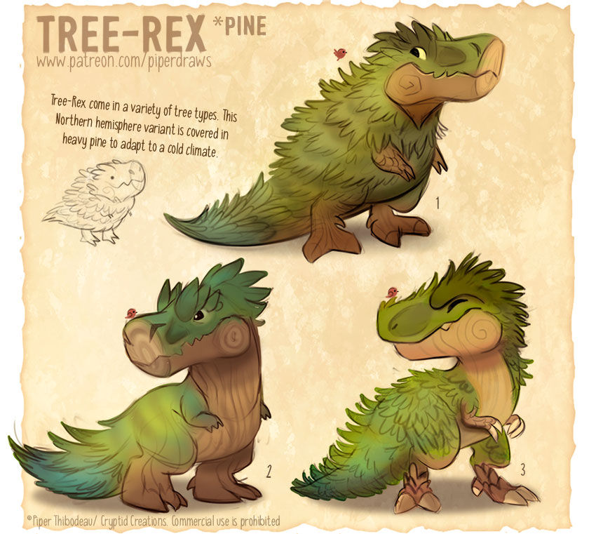 #2988. Tree-Rex (Pine) - Sketches by Cryptid-Creations on DeviantArt