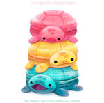 3012. Macaron Turtles - Illustration by Cryptid-Creations