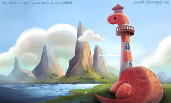 3042. Dinosaur Lighthouse - Illustration