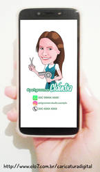 Personalized virtual business card with caricature