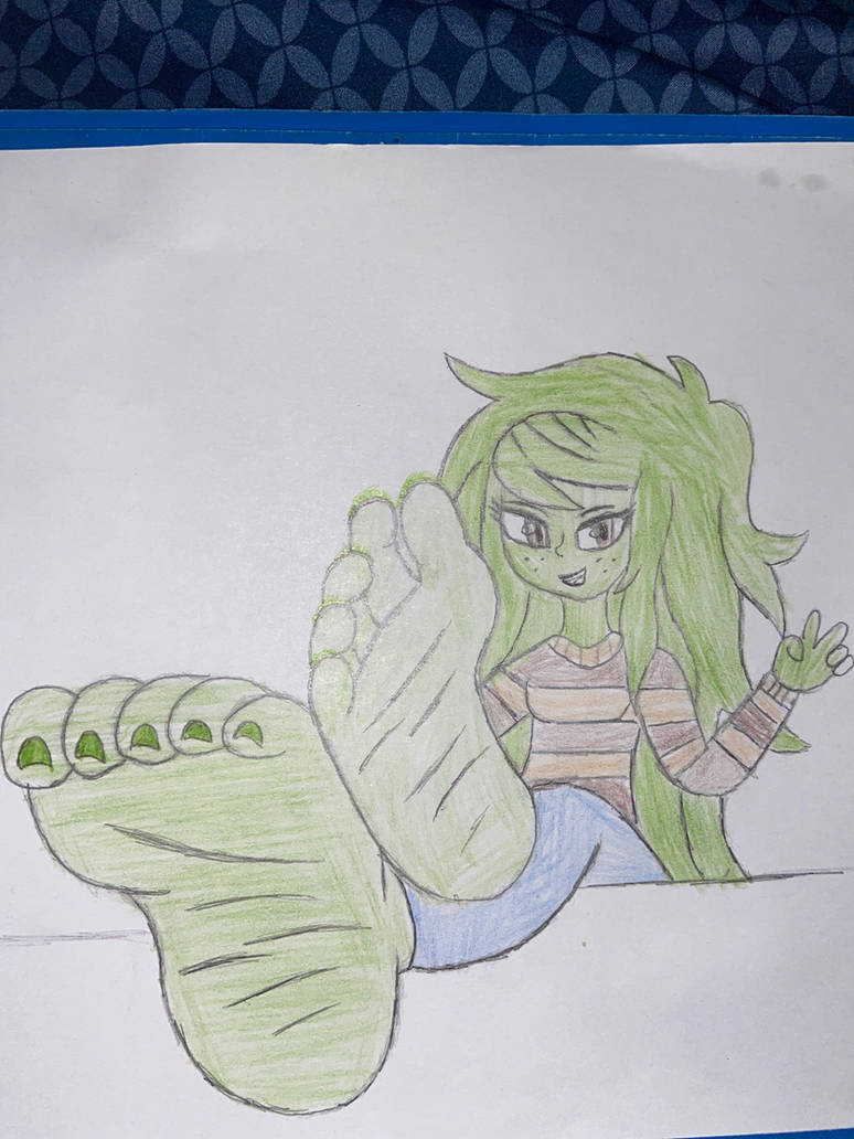 My amazing feet in the table (Sketch Version) by BarefootWallflowerEG ...