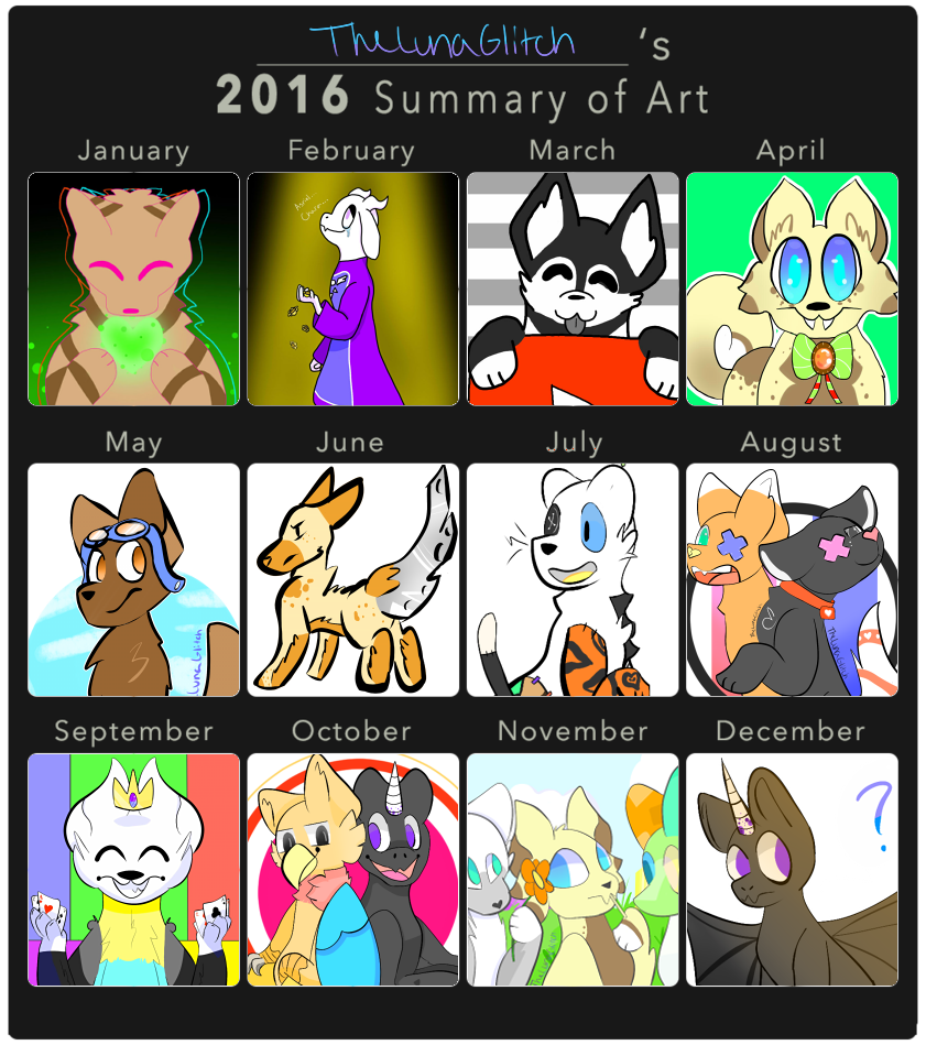 2016 Summary Of TheLunaGlitch's Art