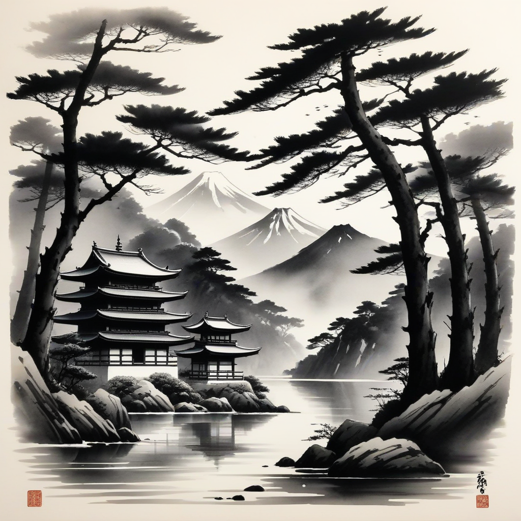 Japanese Inaka Drawing Japanese Ink Drawings. 4 by angolinn on DeviantArt