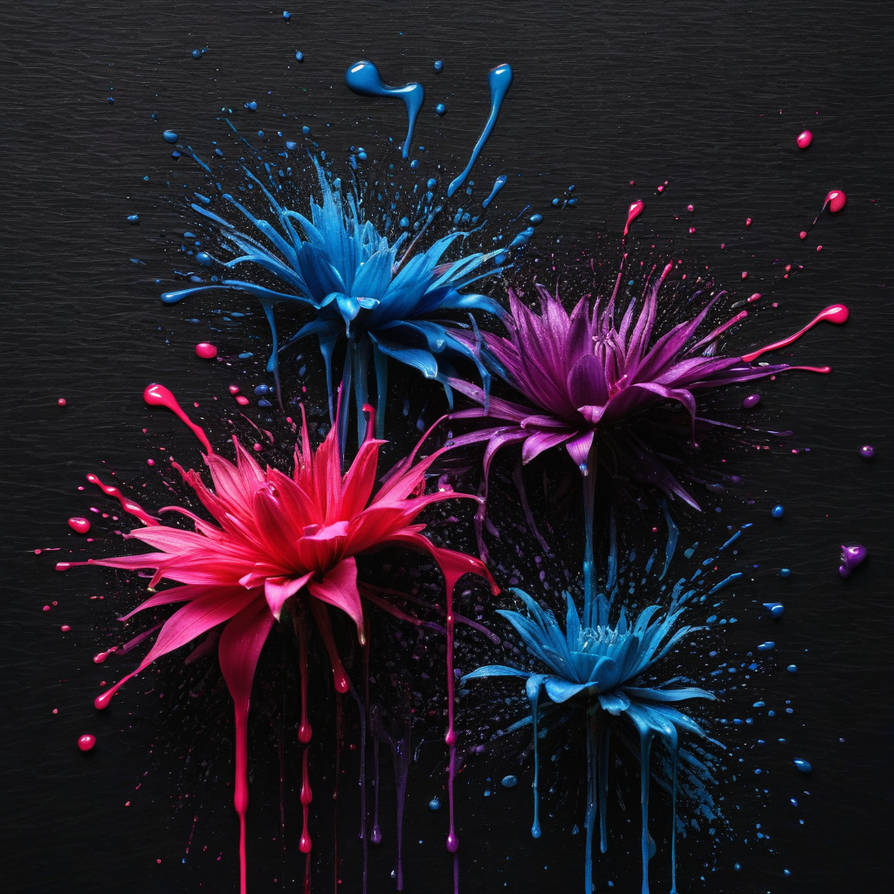 Japanese ink-drip drawings on black Paper 1 by angolinn on DeviantArt