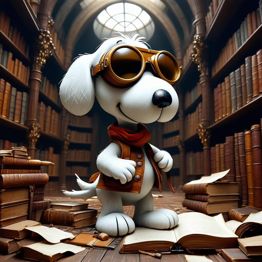 Snoopy in his library. 8 by angolinn on DeviantArt