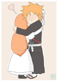 IchiHime chibi hug