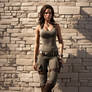 Lara in front of the wall 2