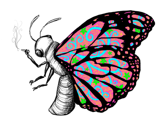 tobacco butterfly and Tomato Hornworm on Vegetables Oriental leafworm moth or tobacco