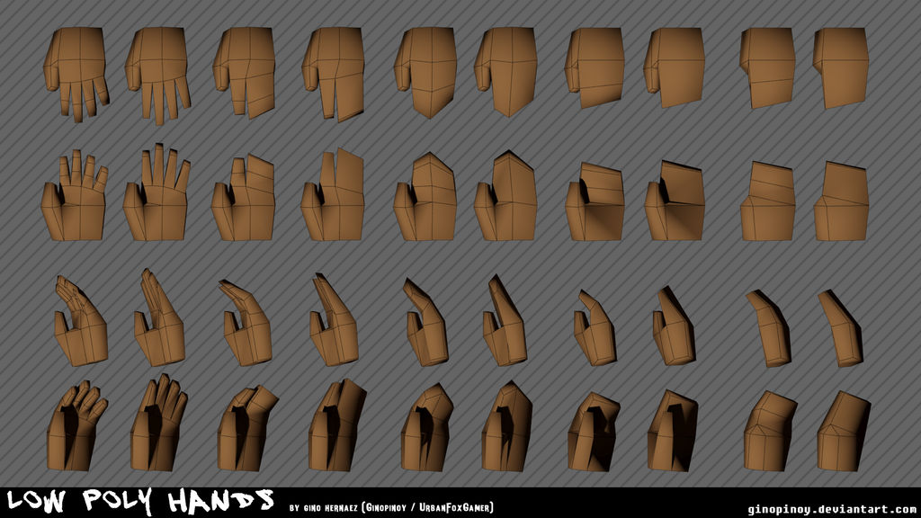 low poly hand study (tutorial) by UrbanFoxGamer on DeviantArt