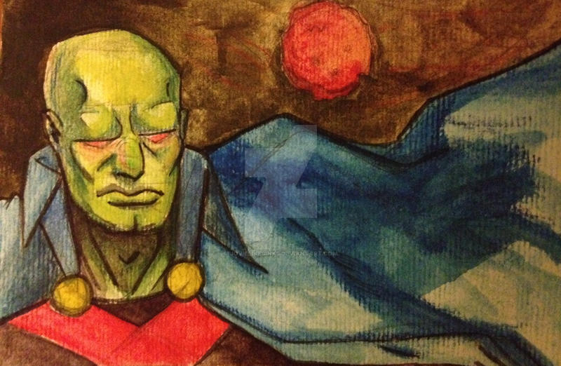 Martian manhunter watercolor