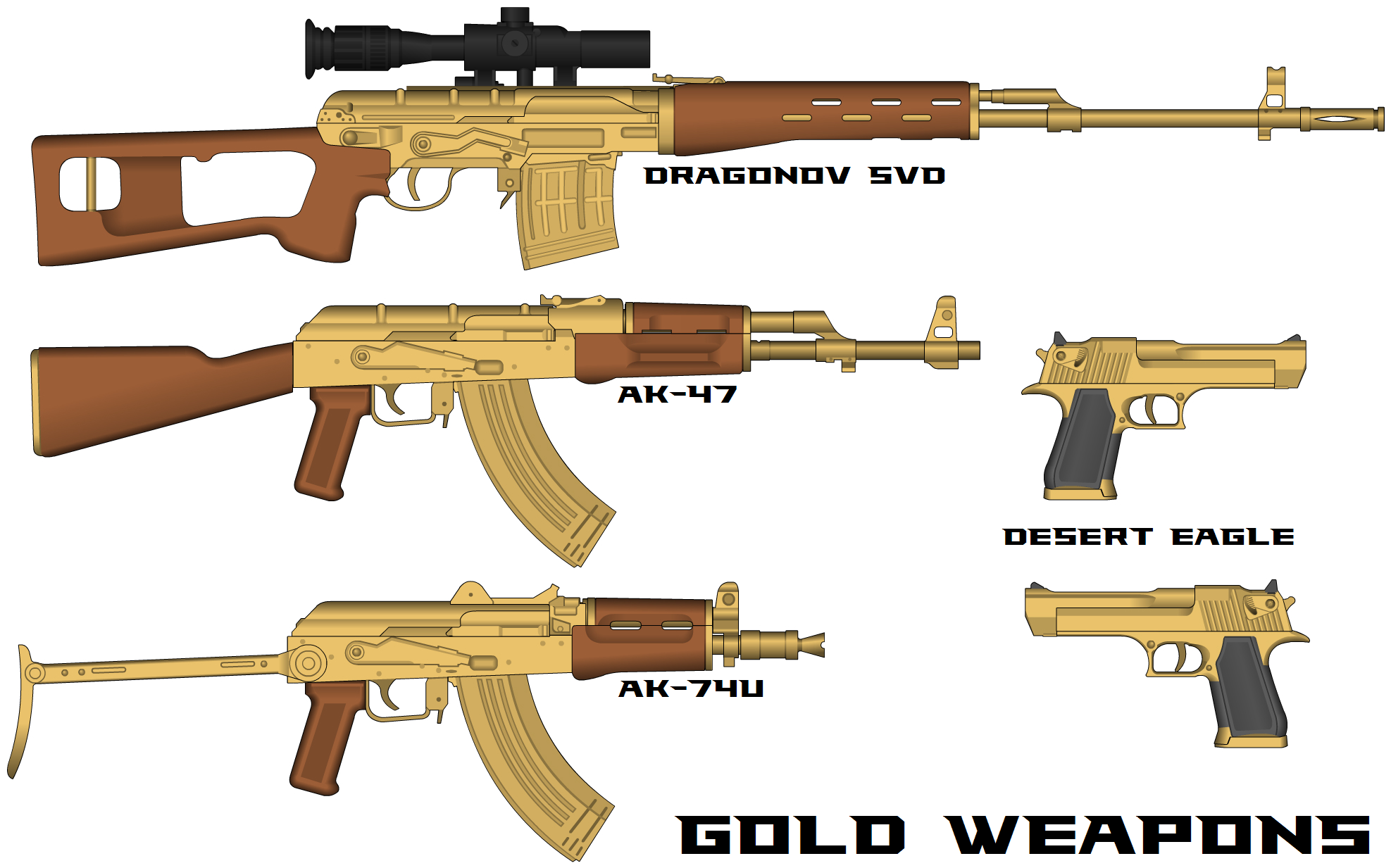 Golden Guns by Stellalupus on DeviantArt