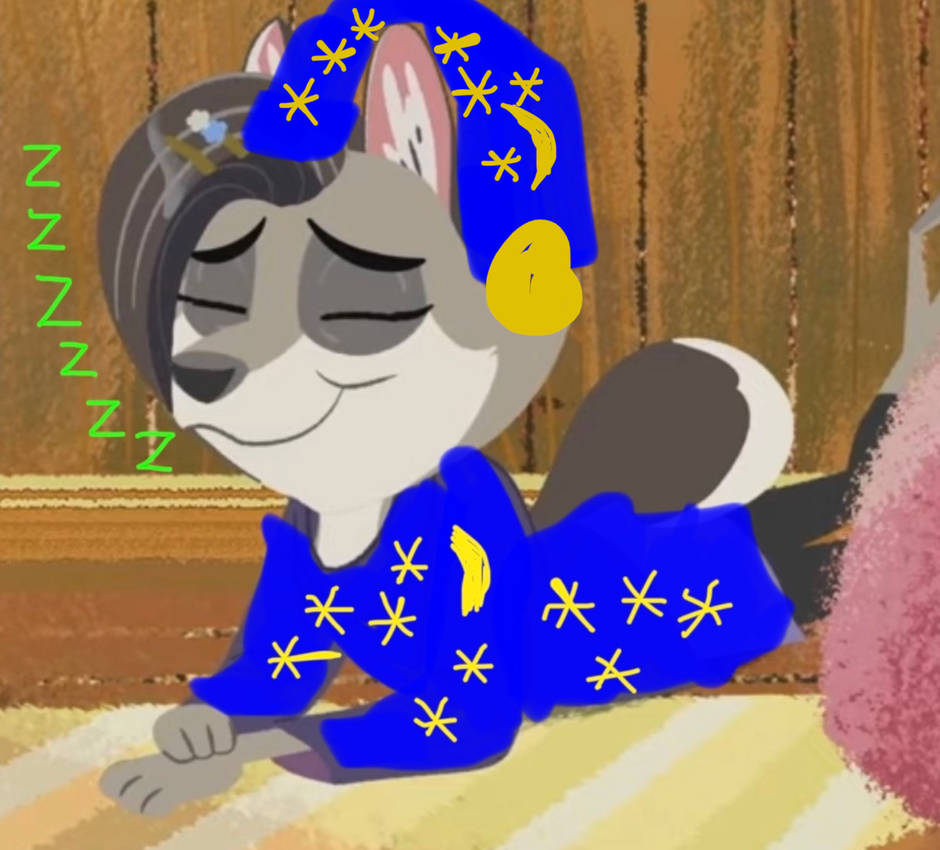 Violet The Wolf Sleeping (Nightcap Version) by TheRoadGeek266 on DeviantArt