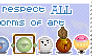 I respect all art stamp