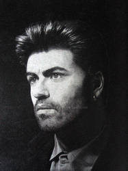 George Michael Drawing in silver