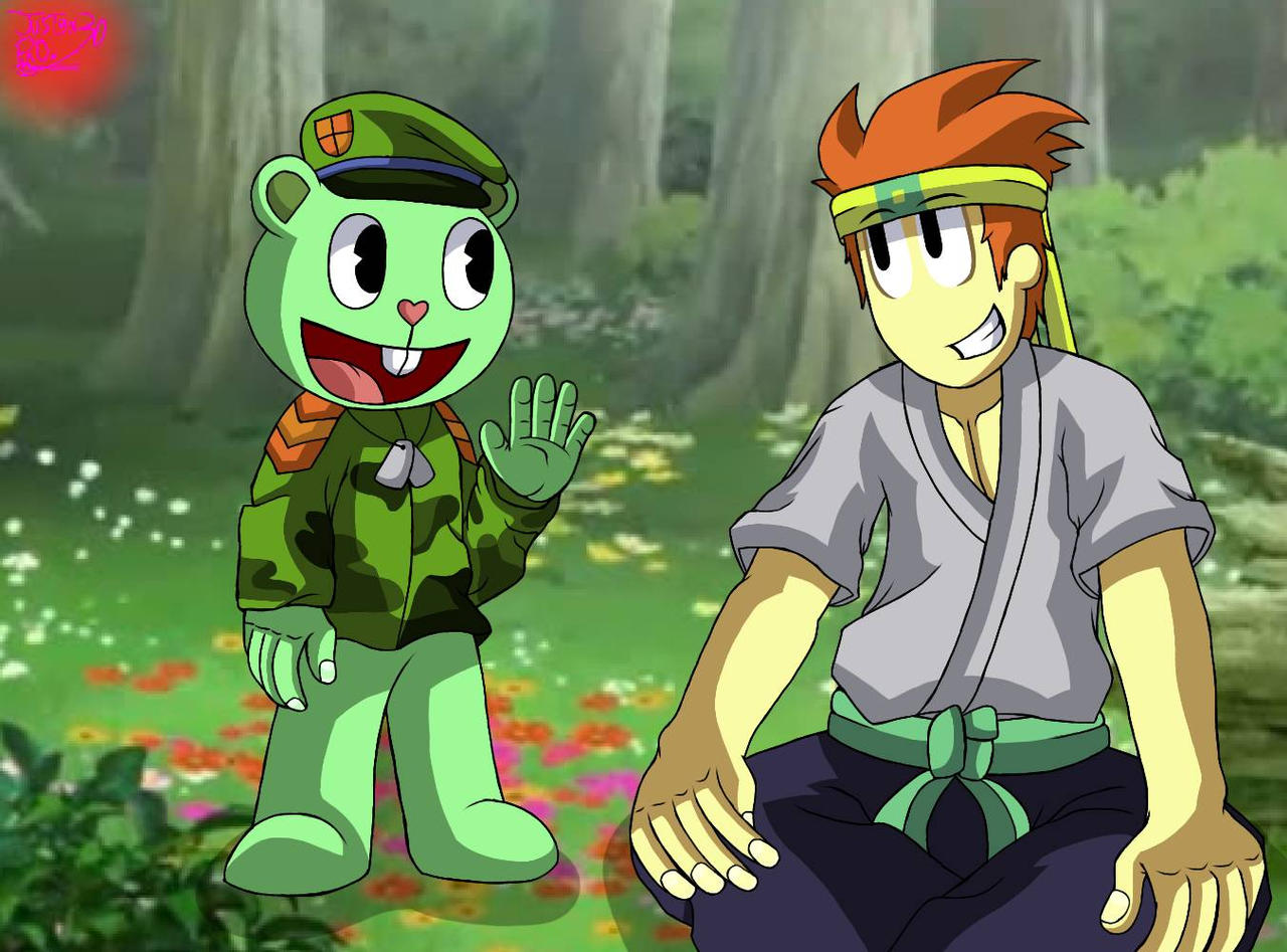 Dan meets Flippy from (HTF) by JustynPro30 on DeviantArt