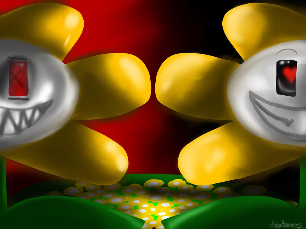 Flowey Behind The Two Sides Of Flowey | Undertale by JazzyAnimates on DeviantArt