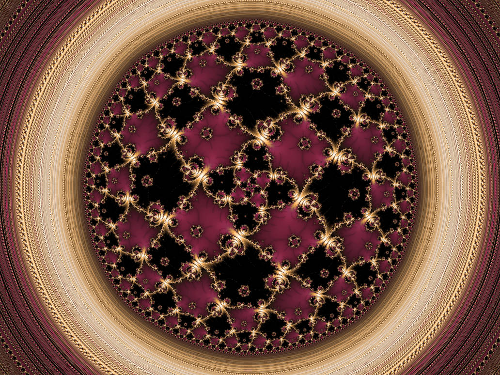 Hyperbolic tiling with golden ratio tiling pistil by DinkydauSet
