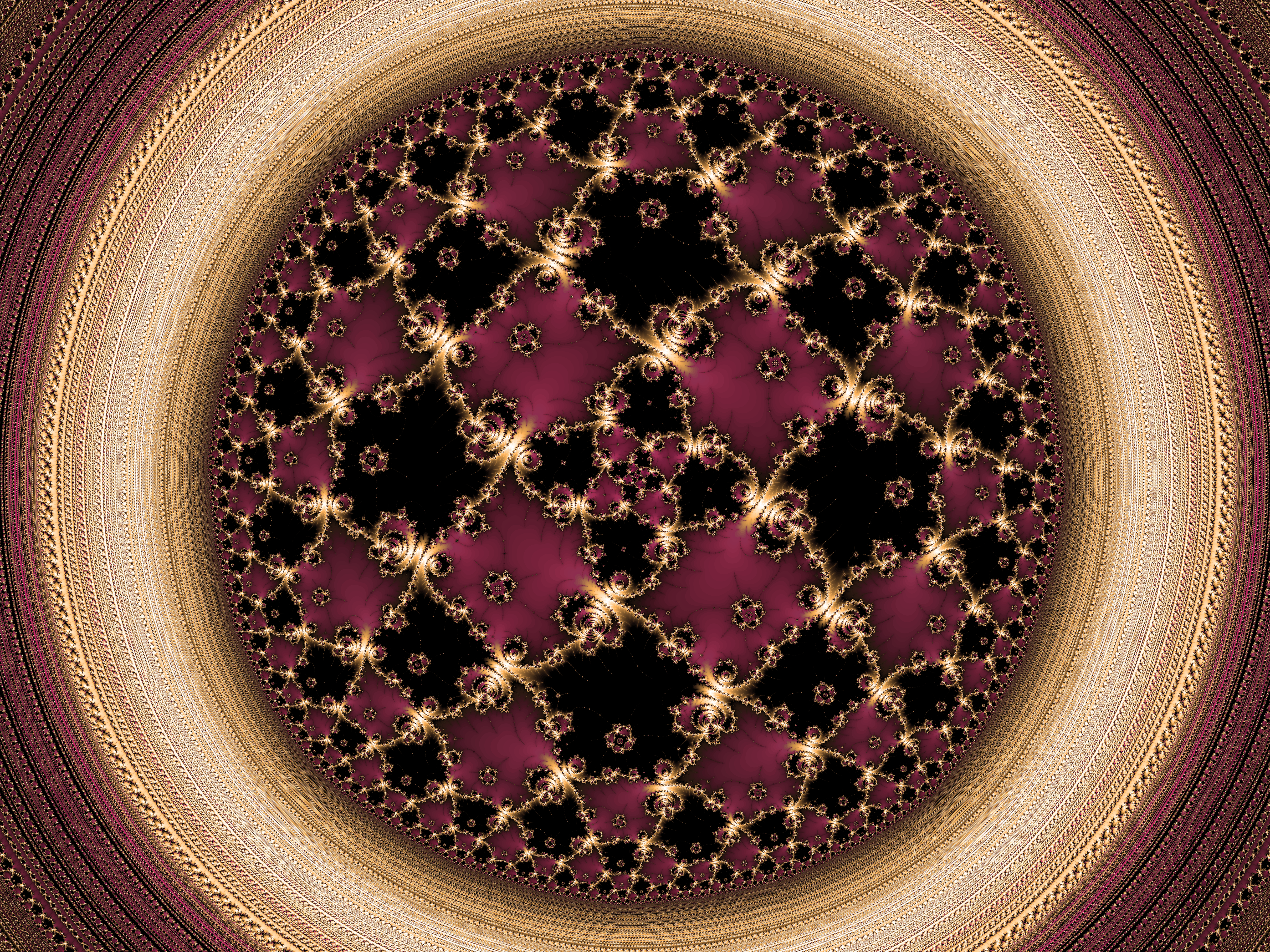 Hyperbolic tiling with golden ratio tiling pistil by DinkydauSet