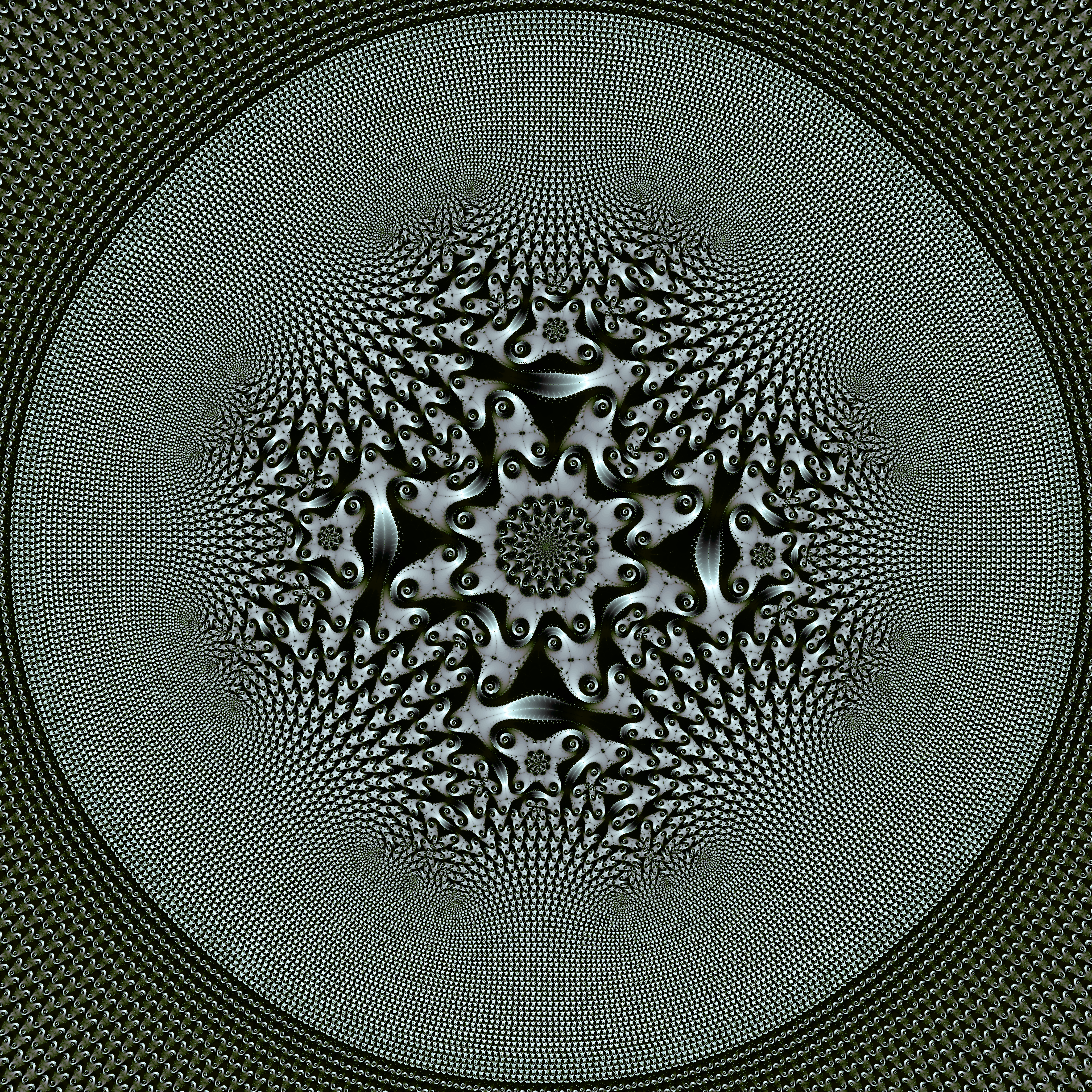 Elephant spiral tiling with central transformation by DinkydauSet