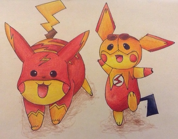 FlashxPikachu and Kid FlashxPichu