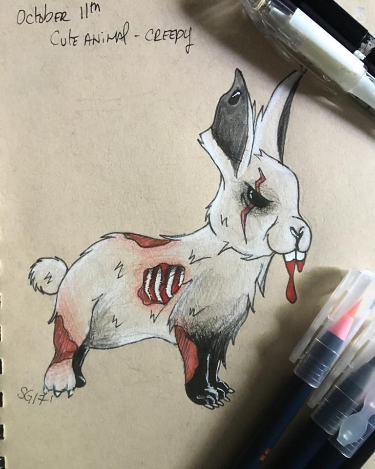 Inktober Day 11 - Cute Animal but Creepy by samiiRAWR on DeviantArt Inktober Day 11 - Cute Animal but Creepy by samiiRAWR on DeviantArt