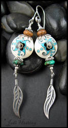 Lampwork and Sterling Earrings - Lakota Maiden