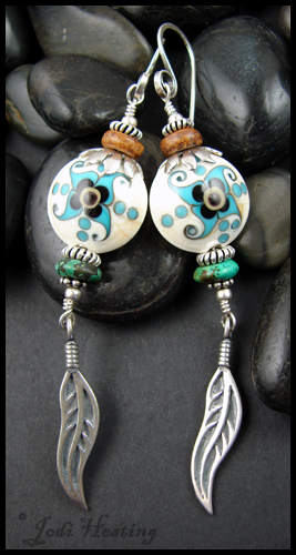 Lampwork and Sterling Earrings - Lakota Maiden