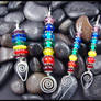 Chakra Pendants - Lampwork  and Sterling Silver