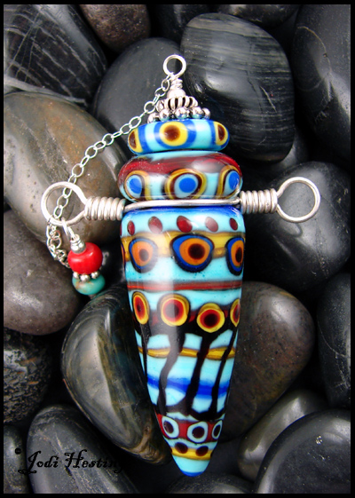 Uluru -  Lampwork Glass Perfume Vessel Pendant